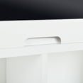 thumbnail image 3 of Utopia Alley Collapsible Fold Down Desk Table with Storage Cabinet & Bottom Shelves - Convertible Foldable Desk Furniture with Chalkboard Wall - Computer Desk With Storage for Small Spaces - White, 3 of 10