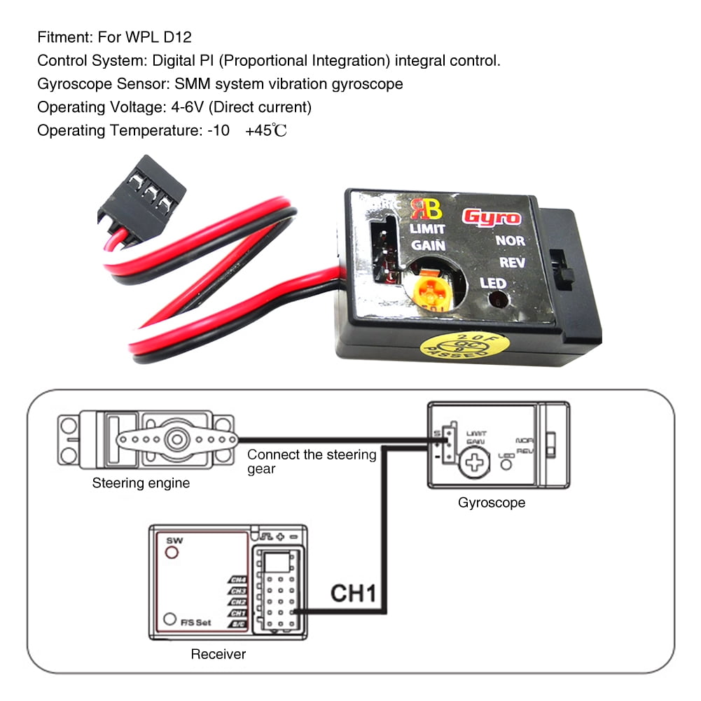 Suneducationgroup Com Business Office Industrial Other Business Industrial R484 Sensitivity Adjustable Smm System Plastic Mini Rc Car Gyro 4 6v For Wpl D12