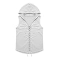 thumbnail image 6 of Men's Cotton Linen Tank Tops Sleeveless Hoodie Shirts Lace Up Beach Summer Yoga Top Hippie Renaissance Pirate Tunic with Hood Size 3XL White, 6 of 6