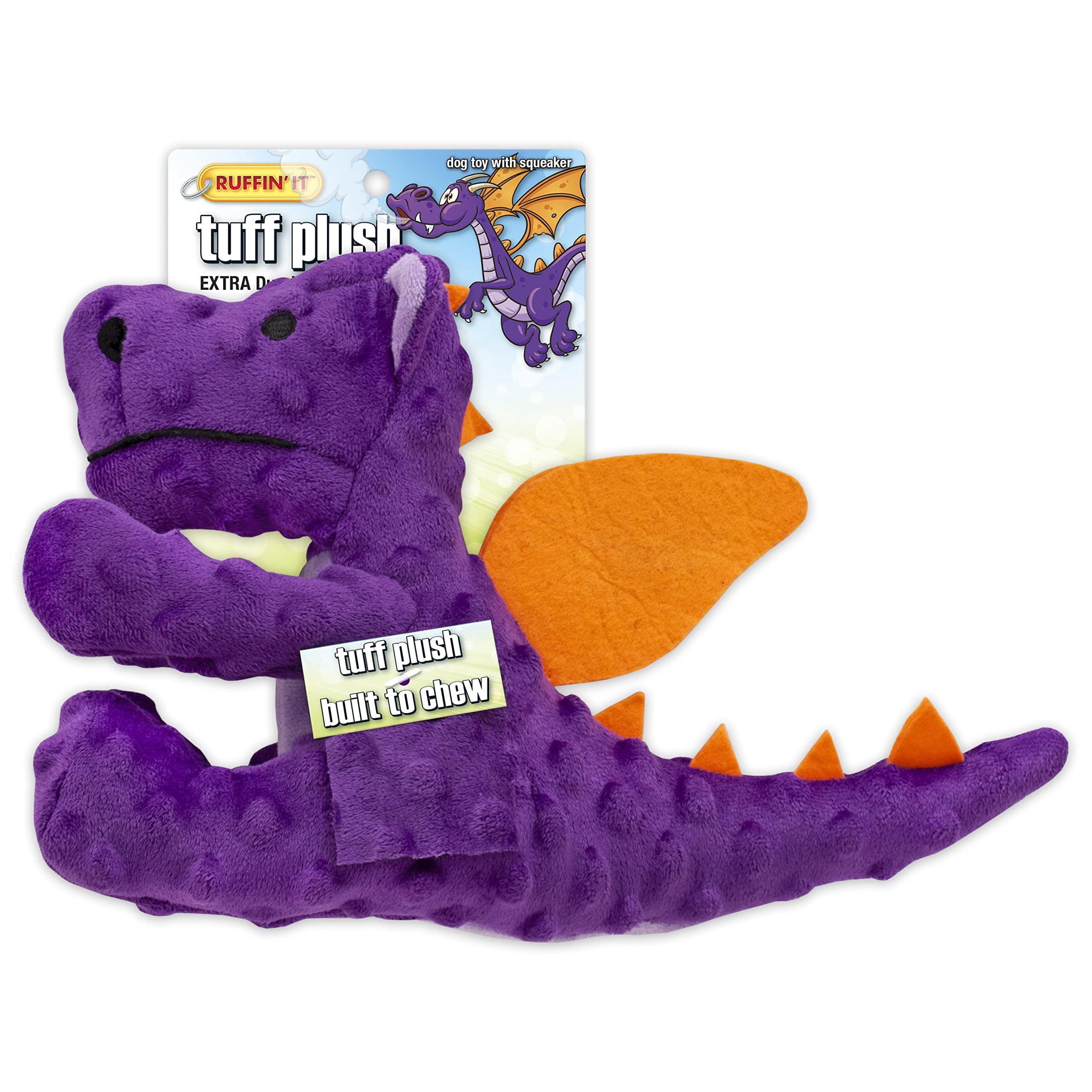 Ruffin' It Tuff Plush Flying Pig Dog Toy - Crinkle & Squeaker For Playtime - View #5