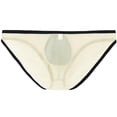thumbnail image 3 of TANBOM Men's Bulge Enhancing Briefs Nylon Mesh Underwear Yellow L 1-Pack, 3 of 6