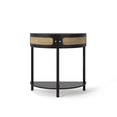 thumbnail image 5 of Hassch Modern Console Table, Small Half Moon Entryway Table with Storage, Behind Couch Table with Storage Shelf and 2 Doors for Living Room, Hallway, Foyer, Black, 5 of 10