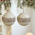 thumbnail image 4 of Gold Crackle Christmas Ornaments - 4 Inch Shatterproof Tree Decor, Luxury Party Ball Pendants, Premium Glitter Hanging Decorations, 4 of 6
