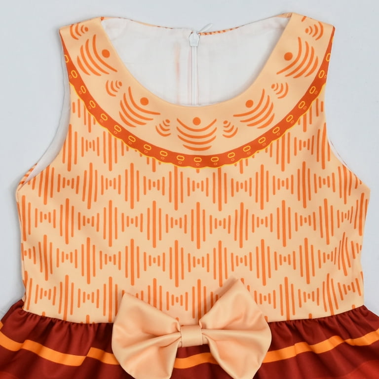 encanto orange dress Ekezon Little Girls Encanto Casual Dress Sleeveless Mirabel Print Princess Dress Party Clothes, Girl's, Size: 110CM/3-4T, Orange