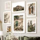 thumbnail image 2 of Lienzo de arte de pared con hojas de pueblo de montaña, ramas de olivo y limones, carteles nórdicos, pinturas e impresiones, imágenes de pared para decoración de sala de estar, 2 of 5