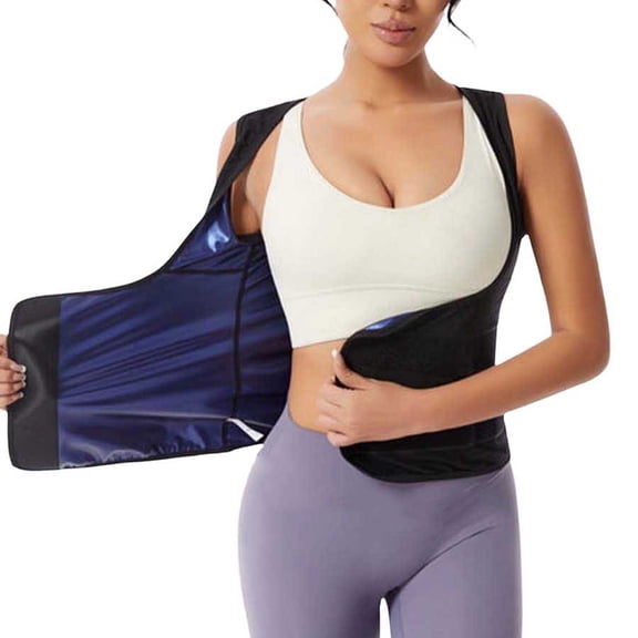 Edvintorg Womens Corset Top Open Back Waist Trainer Tank Top Sleeveless Scoop Neck Workout Body Shaper Stretch Cincher Top Women'S Clothes Blue L