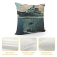thumbnail image 4 of Chilfamy Aircraft Carrier Print Corduroy Throw Pillow Covers Soft Square Throw Pillow Case Decor Sofa Living Room White, 4 of 5