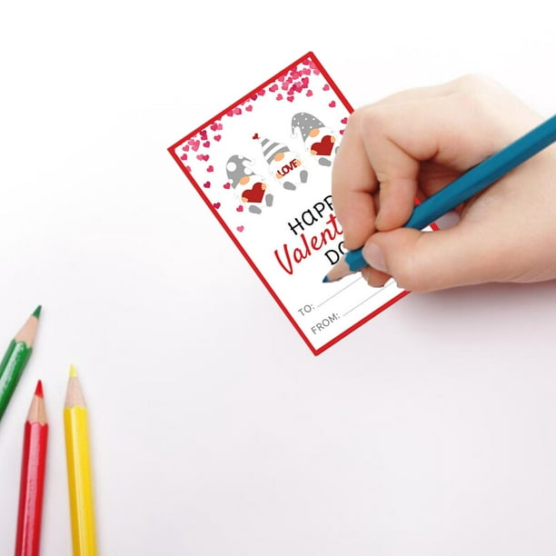 36 Piece Valentine's Day Pencils Toppers Cards Unicorn Shaped Greeting  Cards with Valentine Pencils, Valentines Day Cards for Kids Valentine's  School