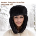 thumbnail image 3 of Gorro cálido de soldado ruso, gorro de esquí de invierno de trampero para mujeres y hombres, resistente al viento, gorro de cazador de trampero con pelo para piloto de invierno al aire libre, 3 of 6