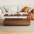 thumbnail image 2 of Modern Walnut Rectangular LED Lights Coffee Table with 2 drawers in 47.2", 2 of 5