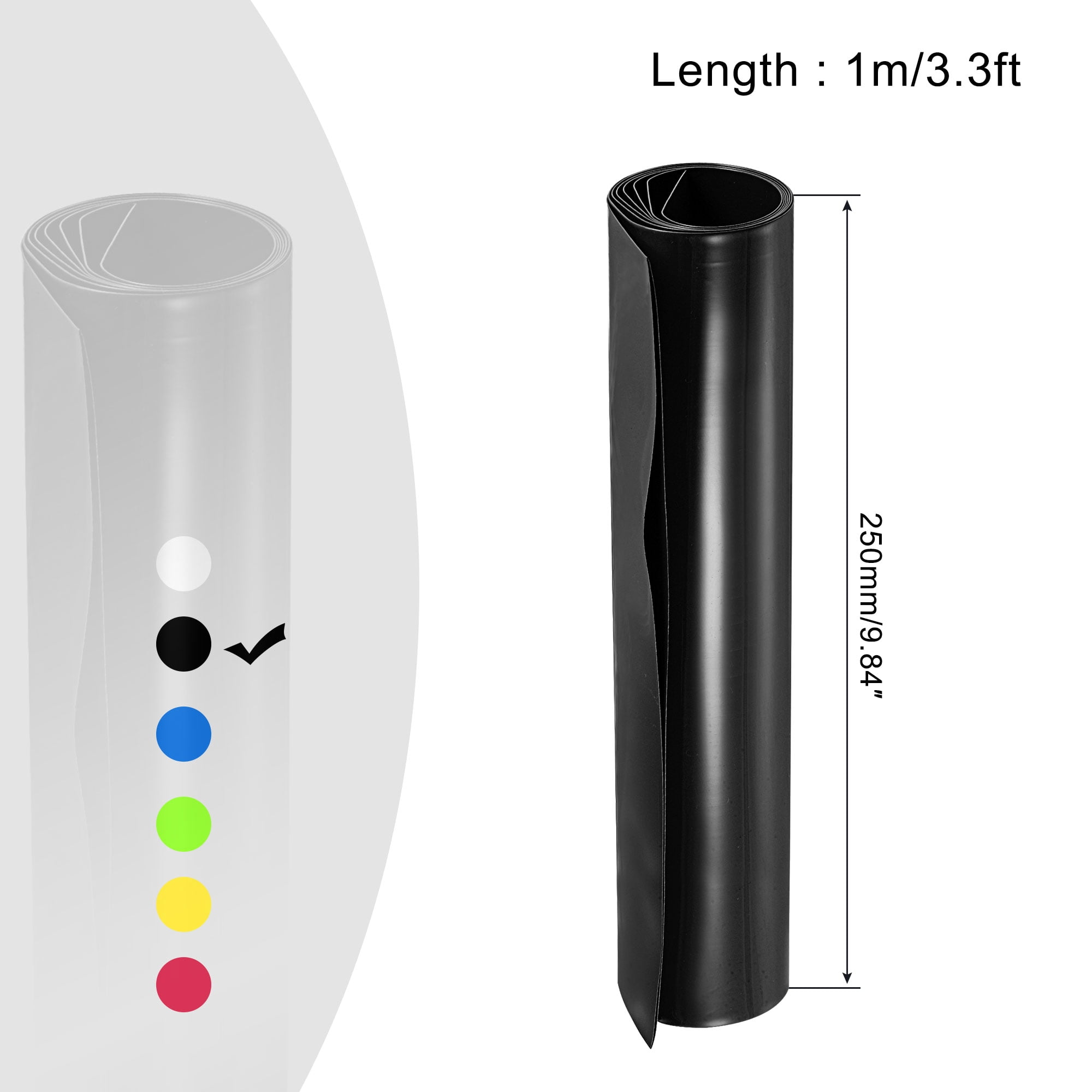 Unique Bargains Battery Wrap Heat Shrink Tubing Good Insulation Black 9.84" Flat 3.3ft