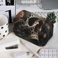 thumbnail image 7 of Sikiie Vintage Pattern Flower Skull Print Flip Double-layer Pencil Case, All-purpose Stationery Bag for Study and Office, Zipper Design, Unisex, 7 of 7