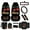 Red Cherry, variant on Jeiento Red Cherry Front Car Seat Covers Set, with Car Steering Wheel Cover Seat Belt Strap Cover Armrest Pad Trash Bag Mount Phone Holder Rearview Mirror Cover Cup Holder Key Chain, 12 PCS