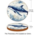 thumbnail image 3 of Whale 6PCS Round Microfiber Leather Coasters Set, 11x11 cm/4.3x4.3 in Drink Coasters for Table & Home Decor, Easy to Clean & Durable Mats, 3 of 6