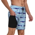 thumbnail image 3 of Haiem Party Shark Cute Mens Swim Trunks with Compression Liner 2 in 1 Swimming Shorts Stretch Swimwear Quick Dry,Board Shorts-X-Large, 3 of 9