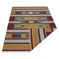 thumbnail image 5 of Rugsotic Carpets Hand Woven Flat Weave Kilim Wool Eco-Friendly 9'x12' Area Rugs Rectangle Multicolor Contemporary Modern Design Low Pile Indoor Handmade Rug for Living Room, Bedroom D00110, 5 of 5