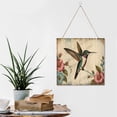 thumbnail image 6 of Hummingbird Wall Art Bird Wooden Sign Farmhouse Decor Vintage Pictures for Bedroom Bathroom Kitchen Wall Decorations Bar Interior Decor 12"x12" Wooden Hanging Signs, 6 of 8