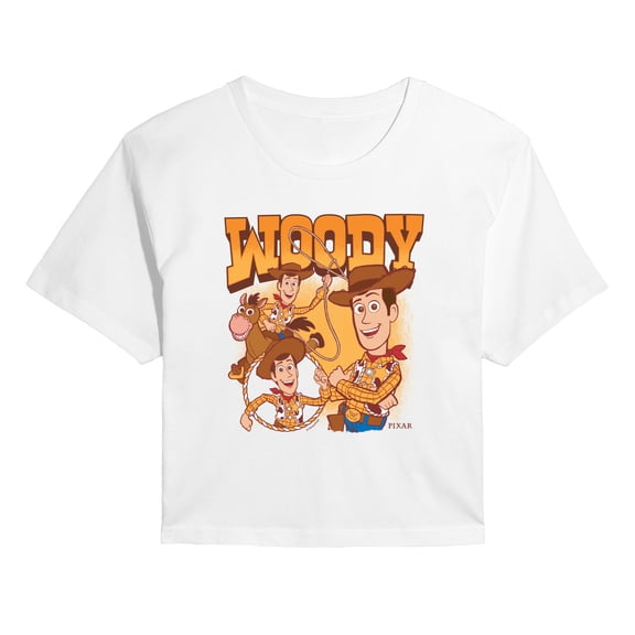 Toy Story - Woody Bootleg - Juniors Cropped Graphic T-Shirt