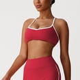 thumbnail image 5 of EaskTriop Women's Spaghetti Strap Sports Bra Padded Crop Tank Top Color-Block Wireless Yoga Workout Gym Fitness Activewear Bralette, 5 of 6