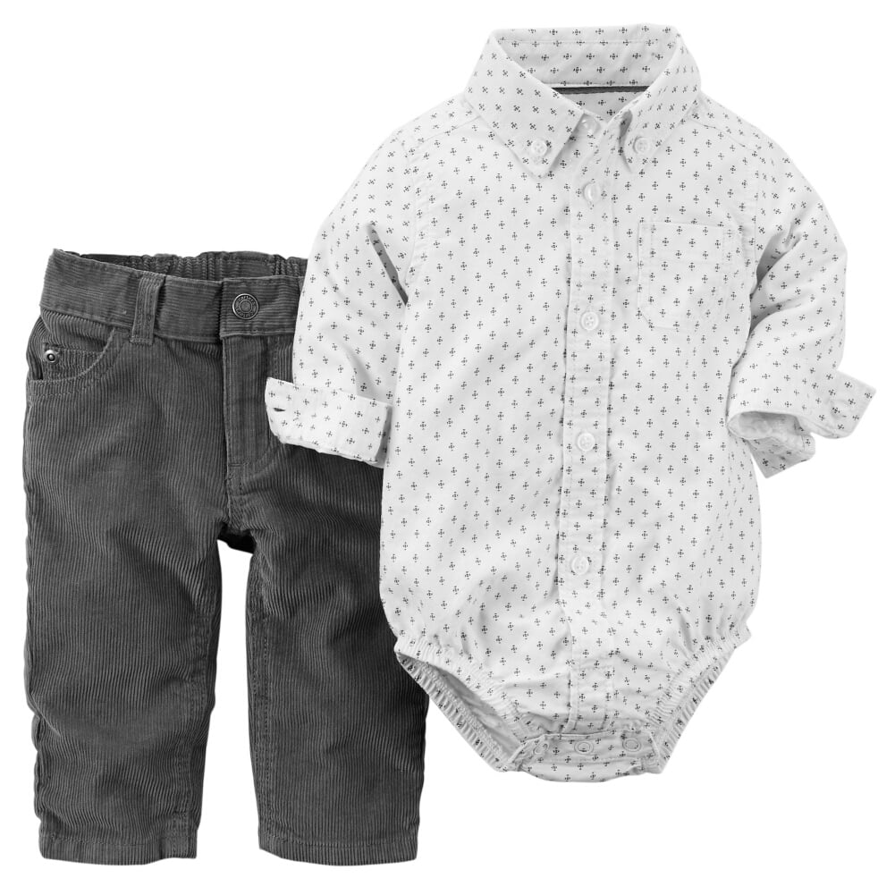 Carters Baby Clothing Outfit Boys 2Piece Oxford Bodysuit & Corduroys