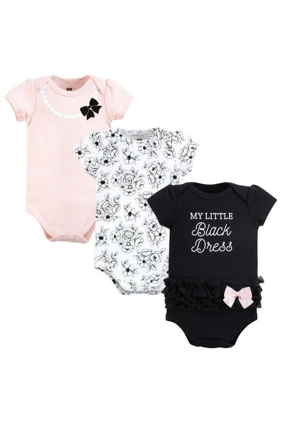 Infant Girl Cotton Bodysuits, Toile Black Dress, 3-6 Months