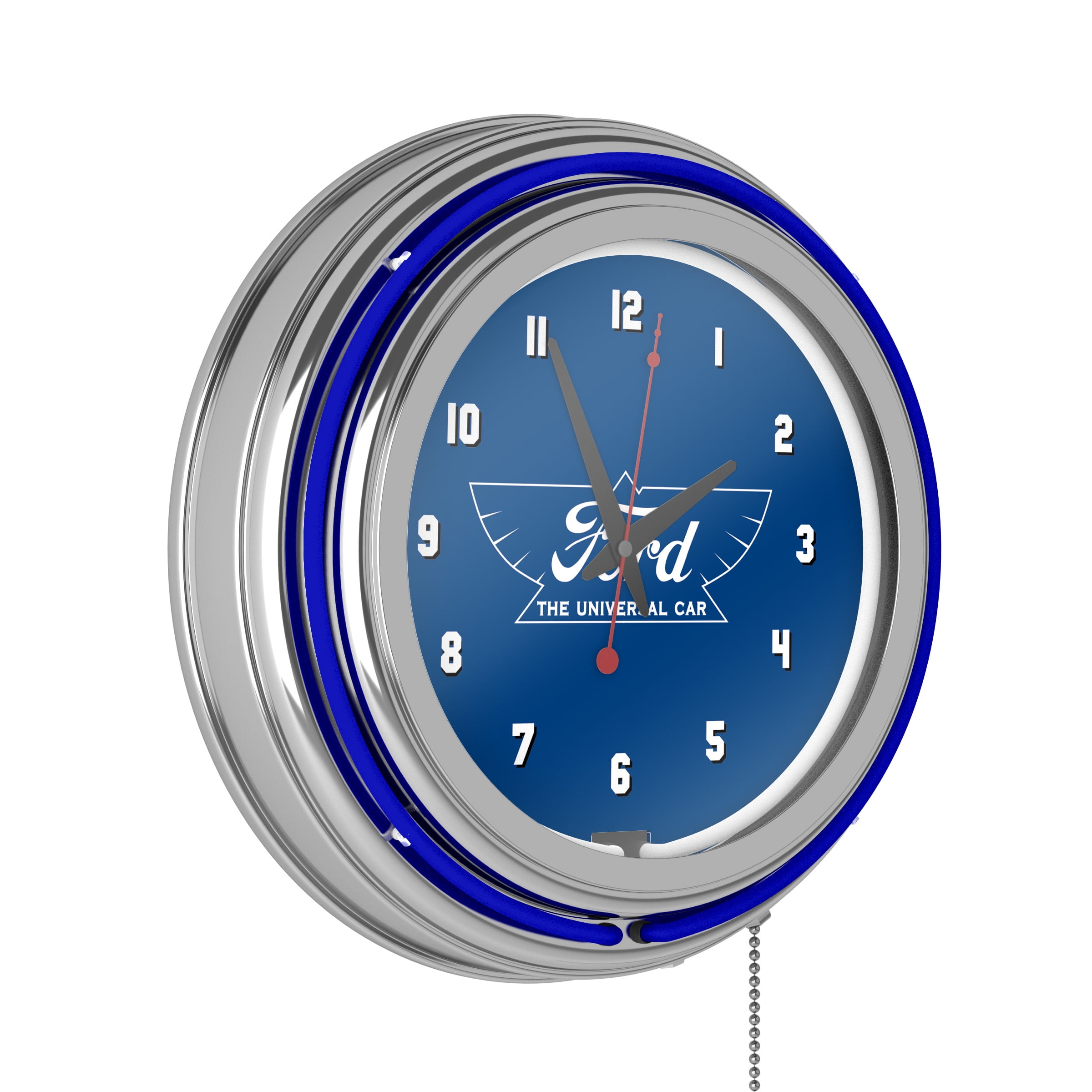 Details about   FORD PERFORMANCE LOGO 15" Neon Wall Clock Glass Face Chrome Plate Warranty New 
