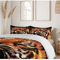 thumbnail image 6 of Ambesonne Jungle Duvet Cover Set, Hunter Forest King Tiger, Calking, Orange White and Black, 6 of 6