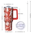 thumbnail image 2 of Red Christmas Pattern Tumbler with Handle and Lid,40oz Double Wall Vacuum Insulated Tumbler,Cups Gift for Women and Men, 2 of 7
