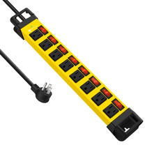 VILONG 8-Outlet Heavy Duty Surge Protector Power Strip with Individual Switches, 6ft Extension Cord, Etl Certified, Yellow