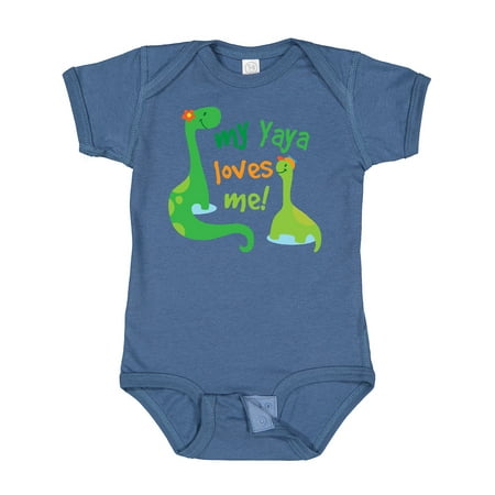 

Inktastic My Yaya Loves Me Grandson Dinosaur Boys Baby Bodysuit