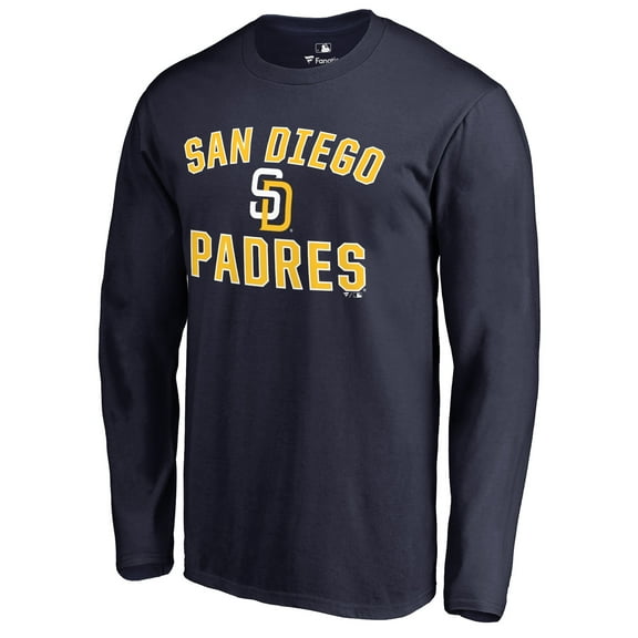 Men's Navy San Diego Padres Victory Arch Long Sleeve T-Shirt