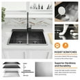 thumbnail image 3 of Gunmetal Black Stainless Steel 33 in. 18 Gauge Double Bowl Dual Mount Kitchen Sink with Black Spring Neck Faucet, 3 of 10