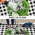 thumbnail image 4 of Welcome Bow Knot Wreath Outdoor Rug 6x9 Ft, Non Slip Washable Area Rug, Summer Flowers Black Gray Plaid Patio Rugs Carpet Runner, Large Floor Mat for Indoor/Outdoor Deck Porch Camping, 4 of 8