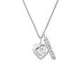 thumbnail image 2 of Delight Jewelry Silvertone Baby Feet Heart Locket Silvertone Forever Bar Charm Necklace, 23", 2 of 4