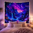 thumbnail image 2 of Cosmic Fantasy Landscape with Glowing Waterfall and Mushrooms Mystical Psychedelic for Space Lovers Celestial Wall Decor Halloween Gift Tapestry Wall Hanging for Bedroom Living Room Dorm, 2 of 7