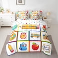 thumbnail image 2 of Homewish Back To School 7-Piece Twin Bedding Sets,Ducational Learning Bedding Comforter Set,Kawaii Pencil Bus Sheet Sets For Teens,Breathable Home Decor Reversible, 2 of 8