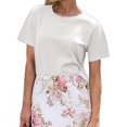 thumbnail image 4 of Summer Short Sleeve Solid Color Casual Women Leisure Basic T Shirt, 4 of 7
