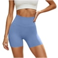 thumbnail image 2 of Cagogo Women's High Waisted Quick Dry Sport Shorts Slim Fit Casual Workout Athletics Running Yoga Gym Shorts Summer Activewear Beach Lounge Trousers, Light Blue 2XL, 2 of 5
