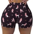 thumbnail image 2 of Daiia Poodle Dog Pattern Women's Workout Shorts Biker Shorts - High Waisted Workout Spandex Tummy Control Gym Running Yoga Shorts-XX-Large, 2 of 8