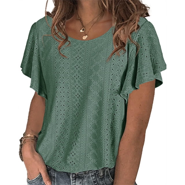 Camiseta de Mujer Minnieouse Verde XXL con Volantes