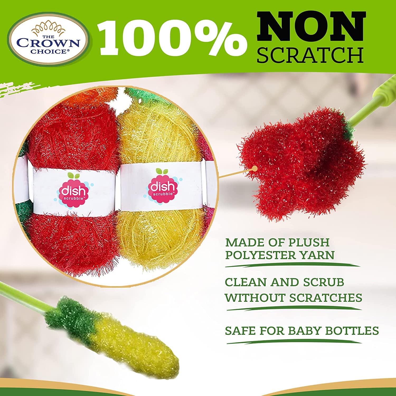 ✓ Buy Online Bottle Brush Cleaner and 2 Dish Scrubbie Gift Set - The Crown  Choice. Free shipping.