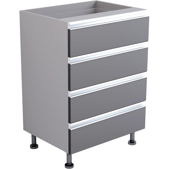 DFG METALLIC GREY BASE DRAWERS 24" W/ FOUR DRAWERS