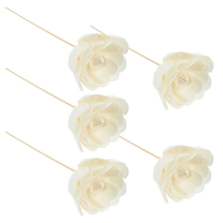 Hemobllo 5Pcs Flower Rattan Reed Diffuser Sticks Light Grey for Living Room Air Freshening