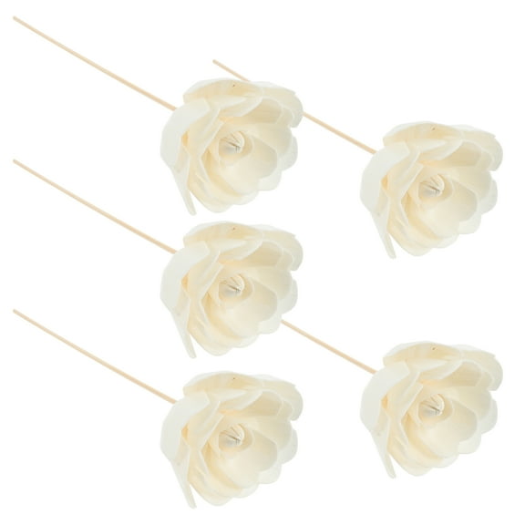 Hemobllo 5Pcs Flower Rattan Reed Diffuser Sticks Light Grey for Living Room Air Freshening