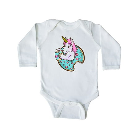 

Inktastic Unicorn Donut Gift Baby Boy or Baby Girl Long Sleeve Bodysuit