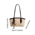 thumbnail image 2 of Yucurem Vintage Shoulder Bags for Women, Trendy Leather Hobo Handbag with Pendant for Work Travel (Beige), 2 of 7