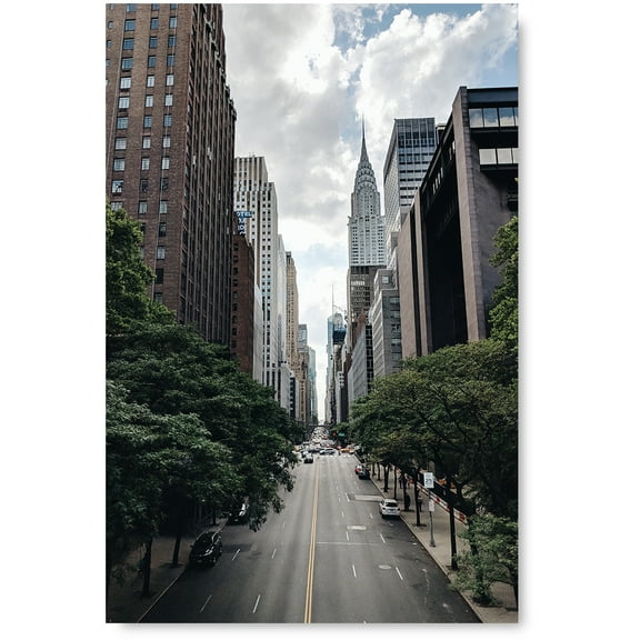 Awkward Styles New York Canvas Decor American Life Poster NYC Cityscape Manhattan Road Downtown Quiet Uptown Manhattan View Sunset in New York Canvas Wall Decor Vintage Wall Art NY Souvenirs