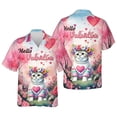 thumbnail image 3 of Hello Valentine’s Day American Shorthair Flower Crown Romantic Pink Floral Hawaiian Shirt Breathable Summer Unisex Merch Cat Lover Kitten Owner Gifts - 00031, 3 of 6