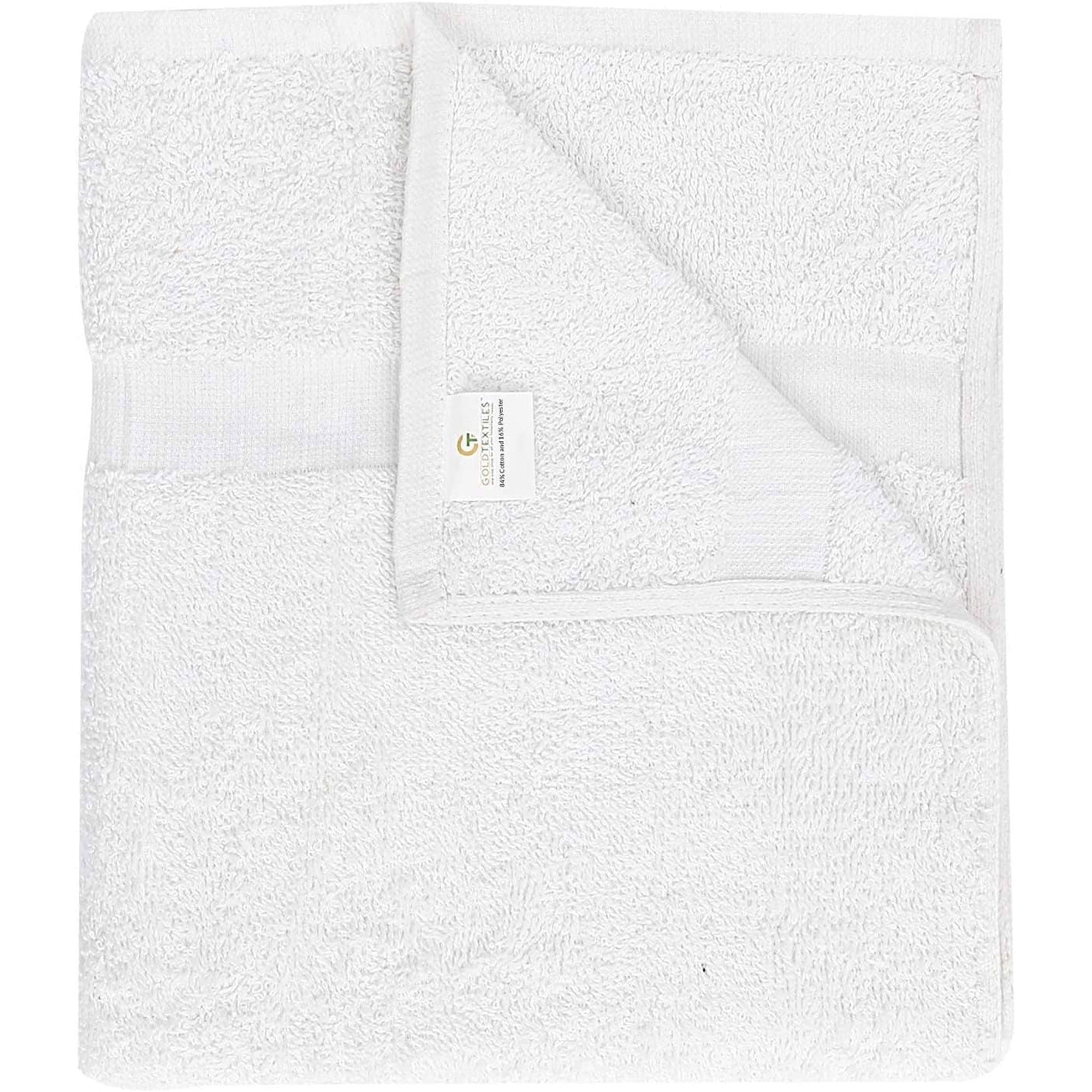 GOLD TEXTILES Bulk Bath Towels White 120 Pack 22x44 Inches Economy Light Weight Easycare