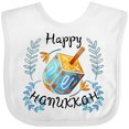 thumbnail image 3 of Inktastic Happy Hanukkah Dreidel and Laurels Boys or Girls Baby Bib, 3 of 4